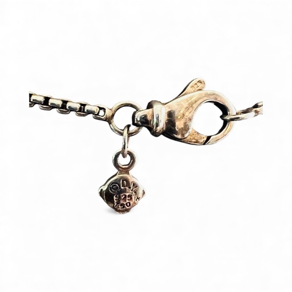 Authentic David Yurman Chain Cable Heart Pendant 925 Sterling Pre-owed Necklace - Picture 5 of 6